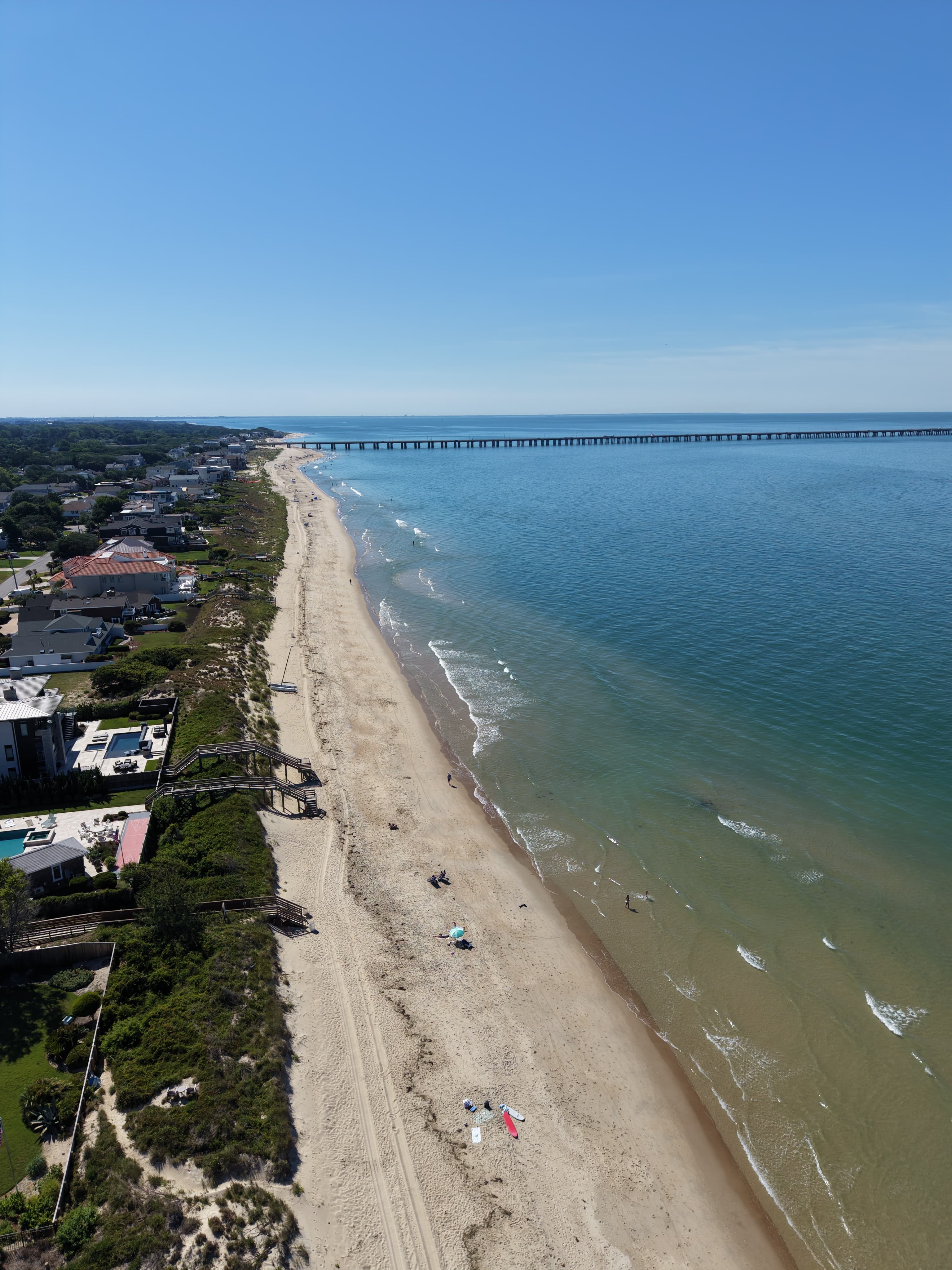Drone shot over Chic's Beach, Virginia Beach