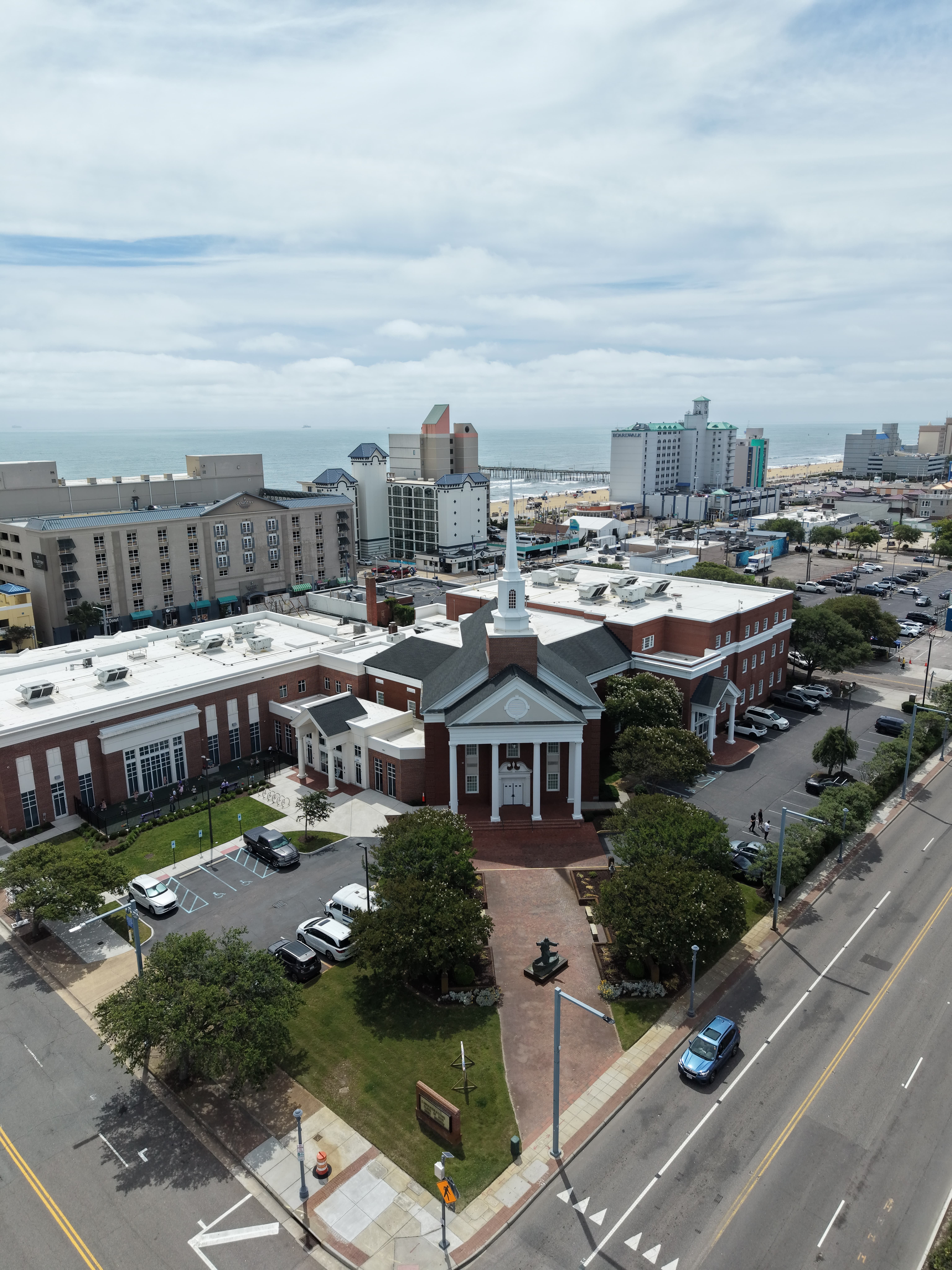 Drone shot of the Virginia Beach Oceanfront