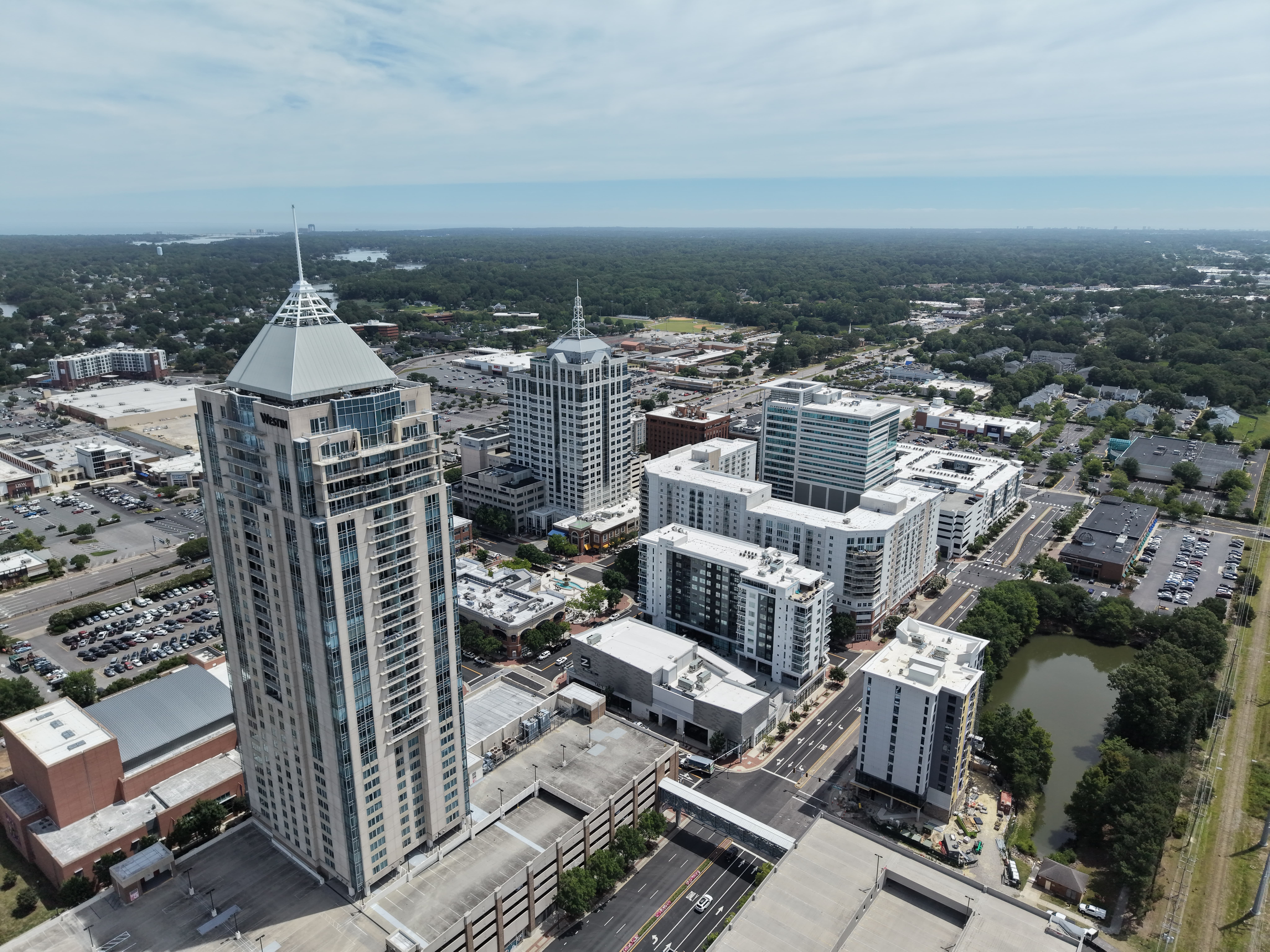 Drone view of Town Center Virginia Beach